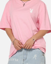 Playboy Stack Washed T-Shirt Washed Pink