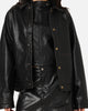 Ed Hardy Women's Vegan Leather Bomber Jacket Black