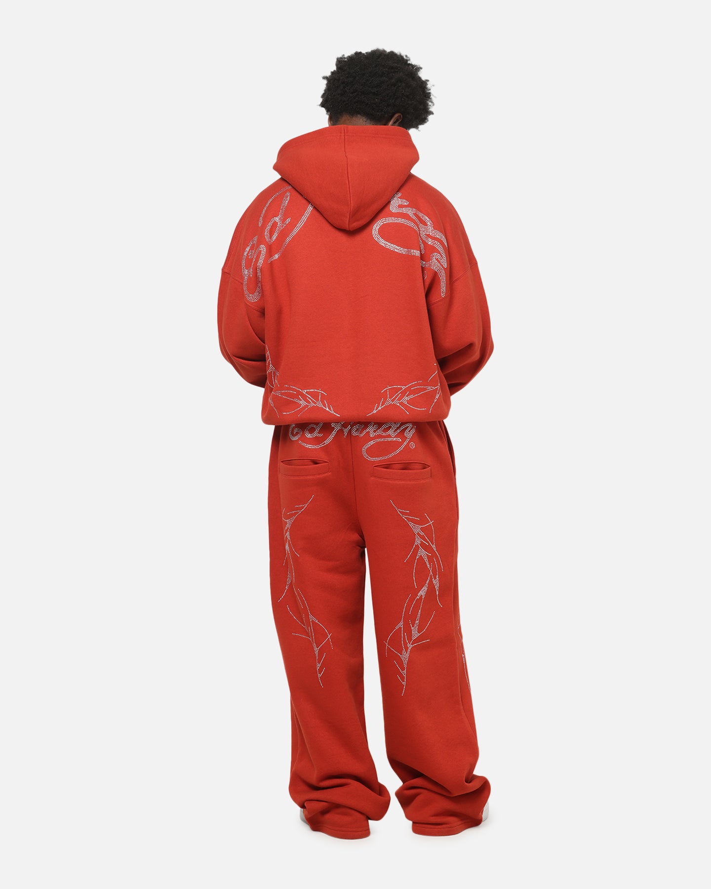 Ed Hardy Cyber Rhinestone Zip-Up Hoodie Red | Culture Kings NZ