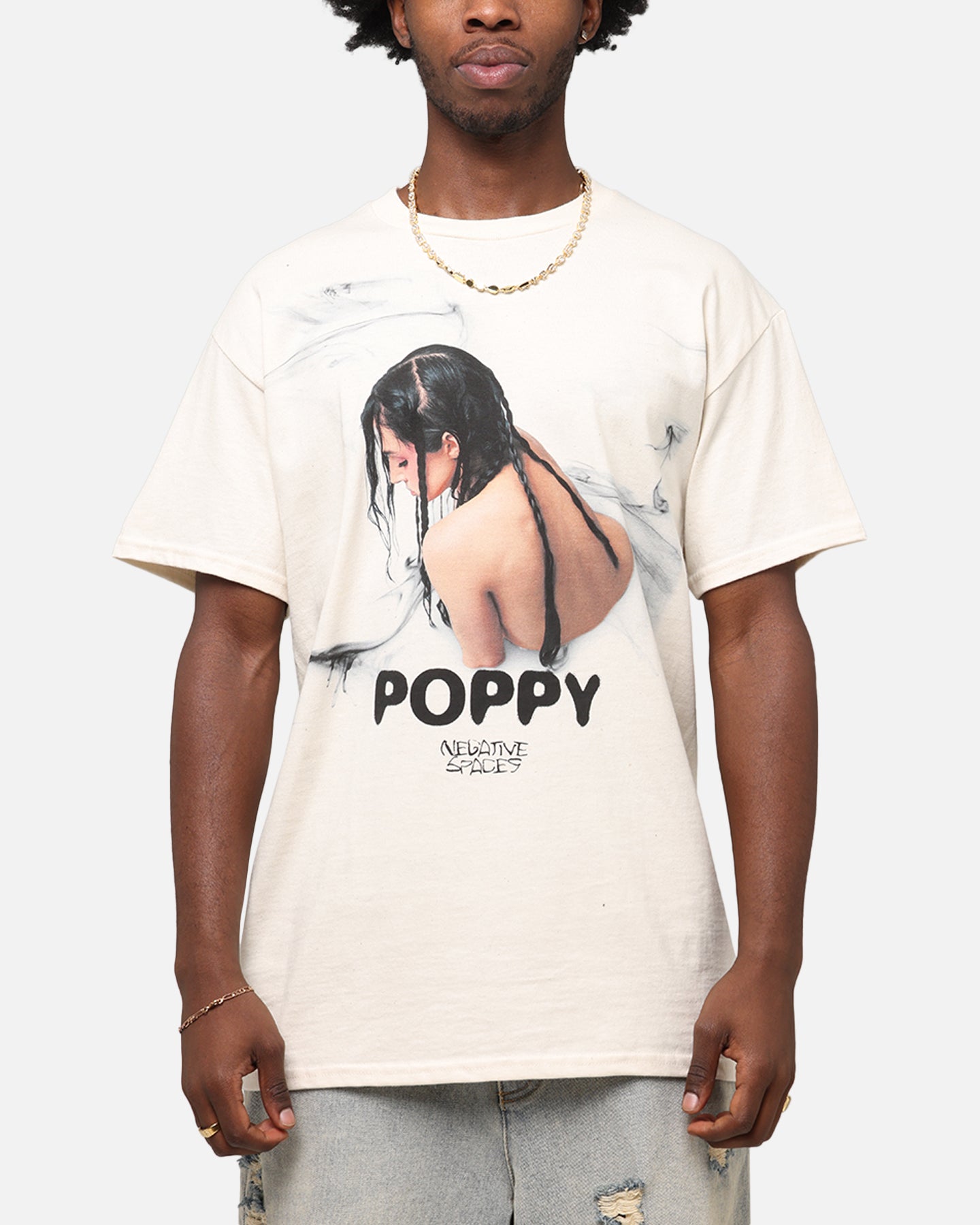 Poppy Negative Spaces Track T-Shirt Off White | Culture Kings NZ