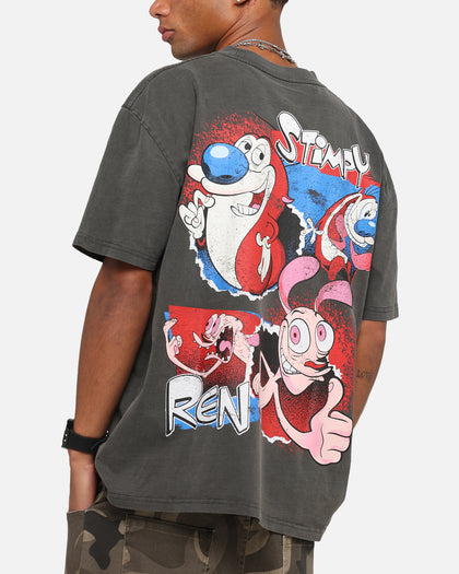 American Thrift X Nickelodeon Ren And Stimpy Heavy T-Shirt Black Wash