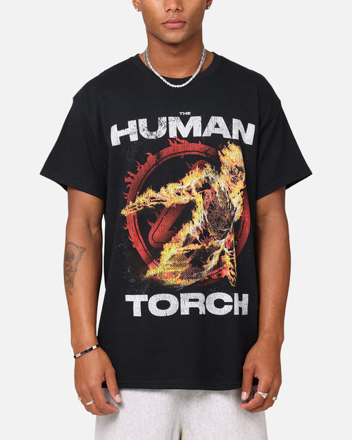 Goat Crew Marvel Fantastic Four Human Torch Fire T-Shirt Black