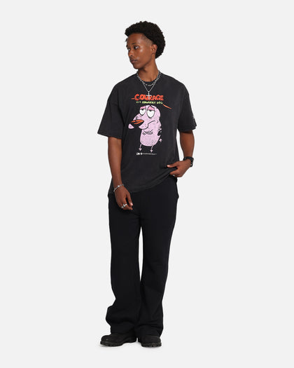 73Studio X Cartoon Network Courage The Cowardly Dog Grail Vintage T-Shirt Black Acidwash
