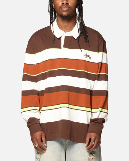 S Double Variagated Stripe Rugby Jersey Orange Spice