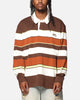 S Double Variagated Stripe Rugby Jersey Orange Spice