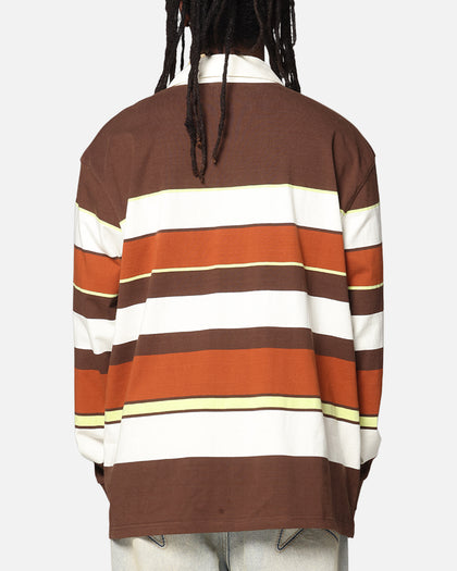 S Double Variagated Stripe Rugby Jersey Orange Spice