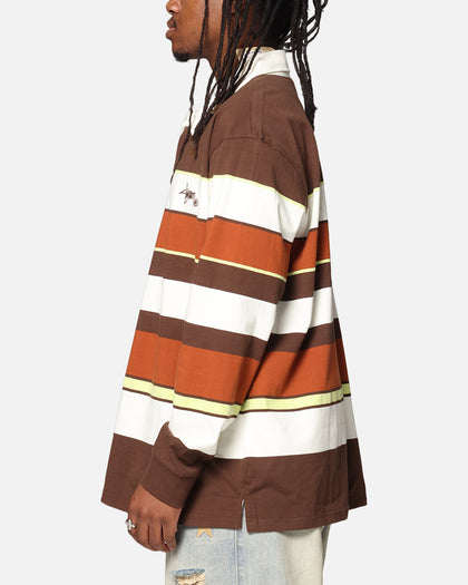 S Double Variagated Stripe Rugby Jersey Orange Spice