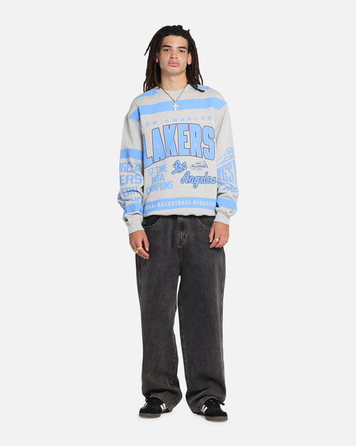 Mitchell & Ness Los Angeles Lakers Letterform Crewneck Grey Marle