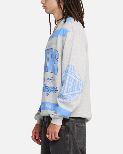 Mitchell & Ness Los Angeles Lakers Letterform Crewneck Grey Marle