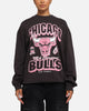 Mitchell & Ness Women's Chicago Bulls Arch Logo Crewneck Overdyed Black