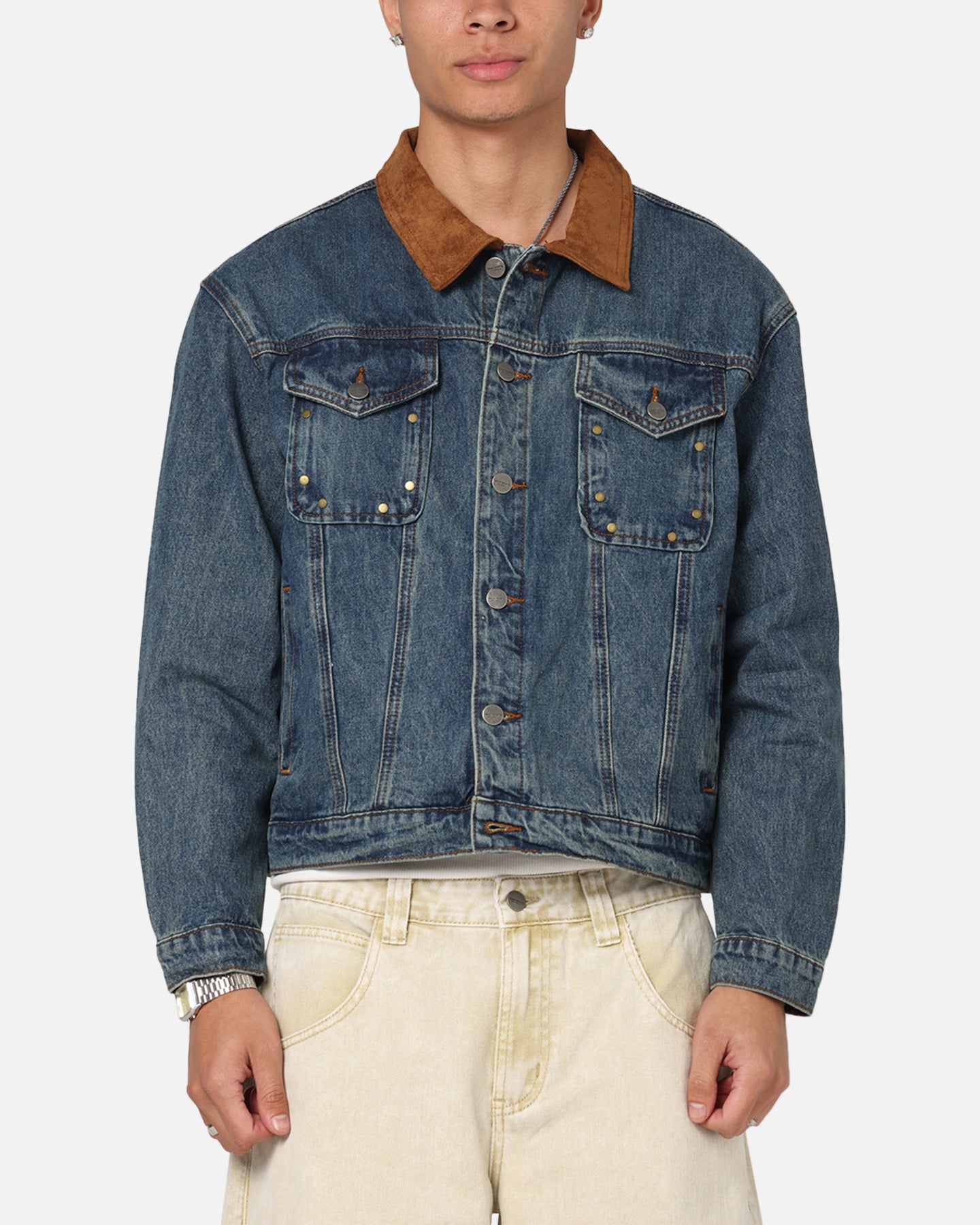 Saint Morta Rodeo Drive Denim Jacket Dirty Blue | Culture Kings NZ