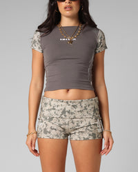 Loiter Women's Opaque Baby T-Shirt Black/Camo