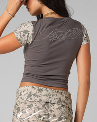 Loiter Women's Opaque Baby T-Shirt Black/Camo