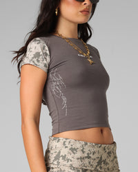 Loiter Women's Opaque Baby T-Shirt Black/Camo