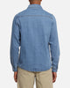 X-Large Denim Western Long Sleeve Shirt Mid Blue
