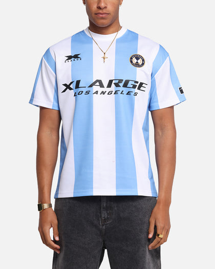 X-Large Slanted Football T-Shirt Blue/White