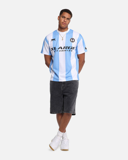 X-Large Slanted Football T-Shirt Blue/White