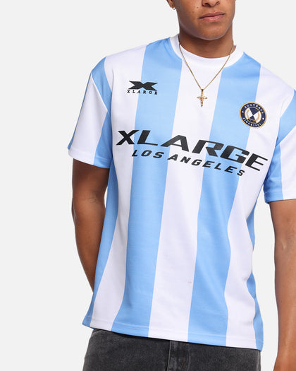 X-Large Slanted Football T-Shirt Blue/White