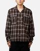 Sworn To Us Lotus Angel Flannel Button Up Shirt Brown