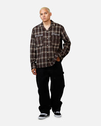 Sworn To Us Lotus Angel Flannel Button Up Shirt Brown