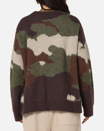 Carre Camo Brushed Sweater Woodland Camo