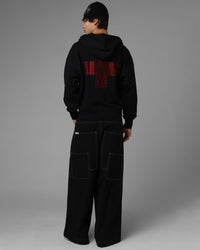 Loiter Drop Out Zip Hoodie Black