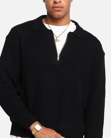 XXIII 3/4 Zip College Jumper Black