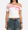 Ed Hardy Women's Aline Baby T-Shirt Off White/Red
