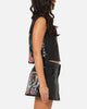 Ed Hardy Women's Vegan Leather Biker Vest Black