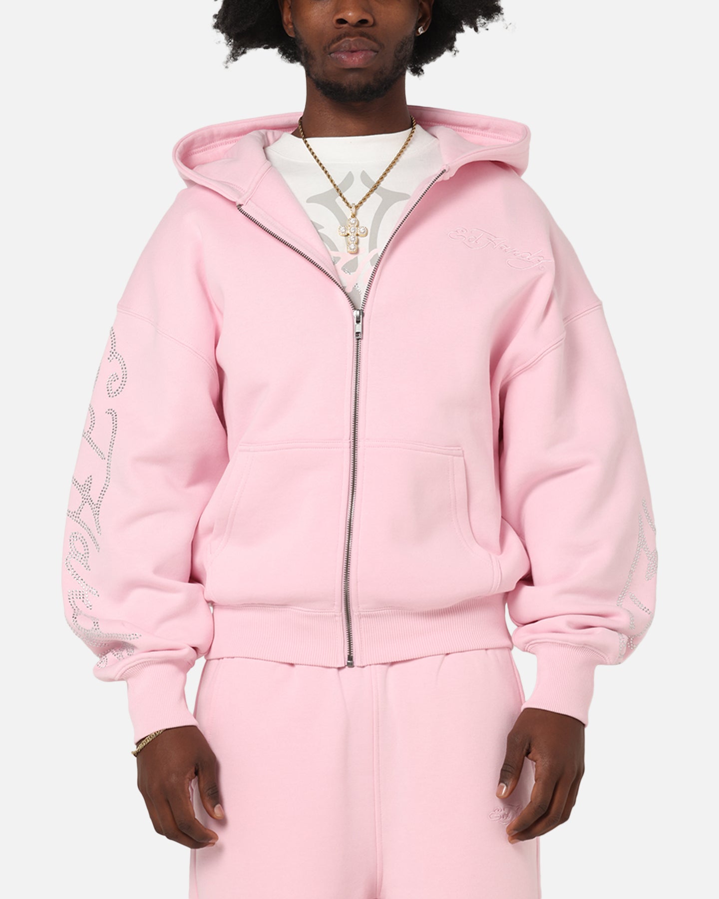 Ed Hardy Trinity Zip Hoodie Pink | Culture Kings NZ