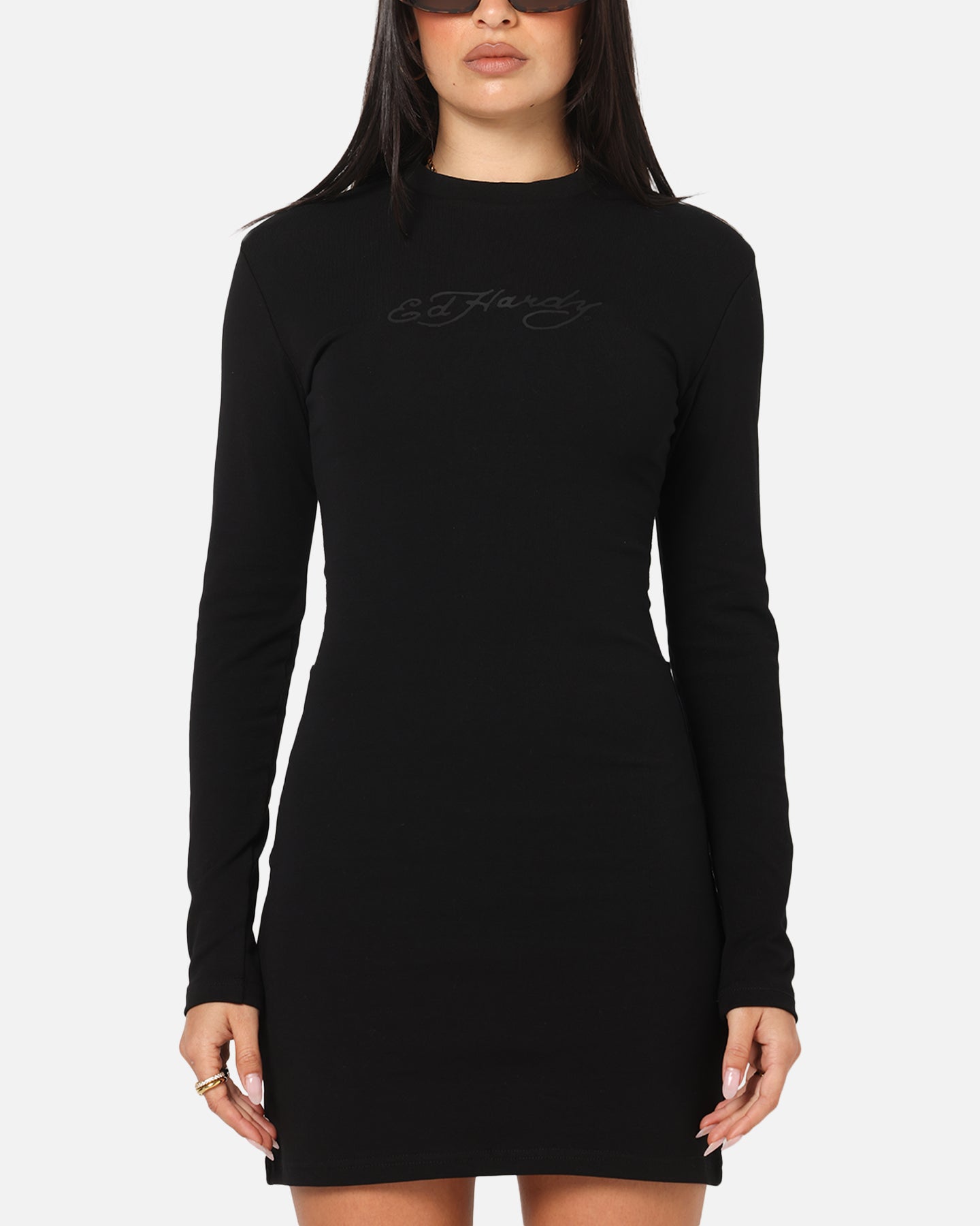 Ed Hardy Women's Revenge Long Sleeve Dress Black