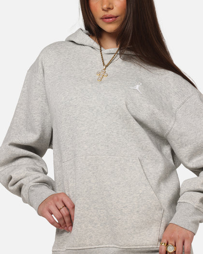 Jordan Brooklyn Fleece Pullover Hoodie Grey Heather/White