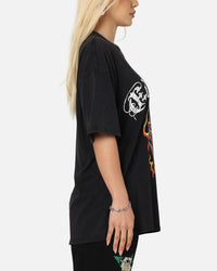 Ed Hardy Mask Of Mischief T-Shirt Black Acidwash