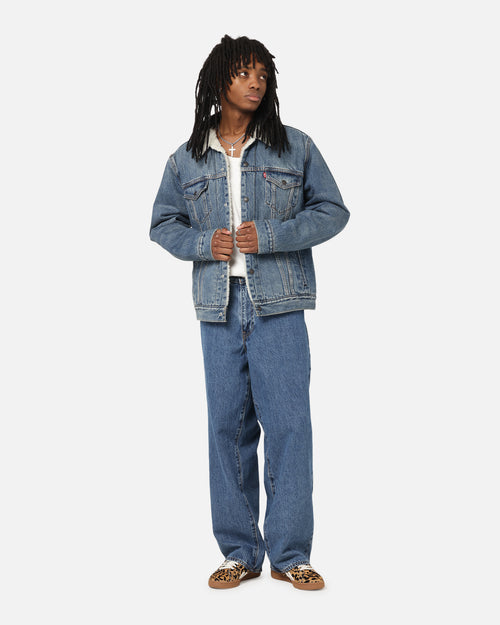 Levi Strauss And Co Relaxed Fit Sherpa Trucker Jacket Blue