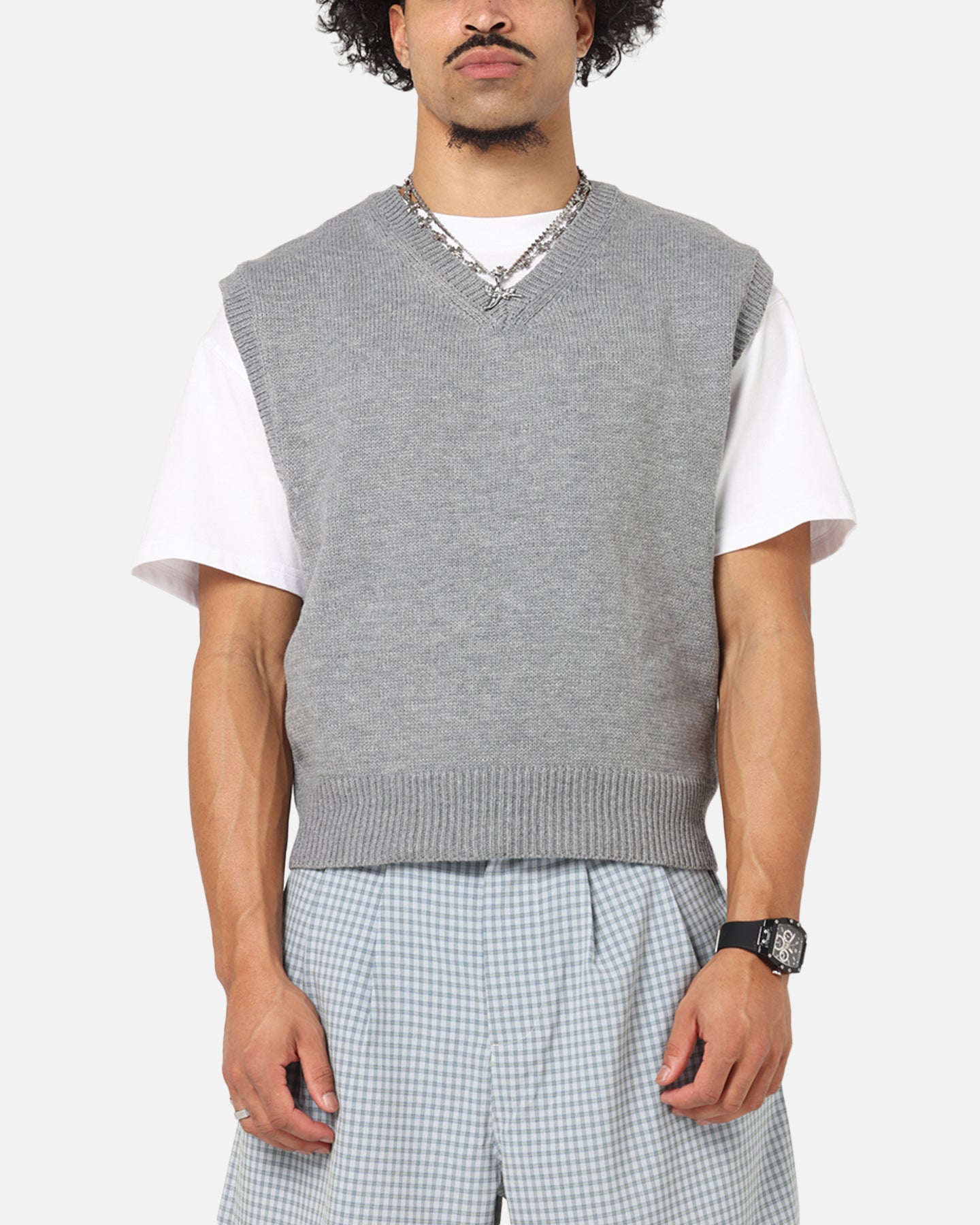 XXIII Cropped Sweater Vest Grey | Culture Kings NZ