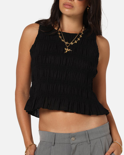 XXIII Women's Shirred Top Black