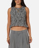 XXIII Women's Shirred Top Black Check
