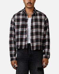 MNML Washed Cropped Flannel Shirt Black/White