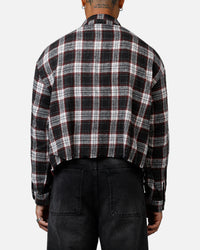 MNML Washed Cropped Flannel Shirt Black/White