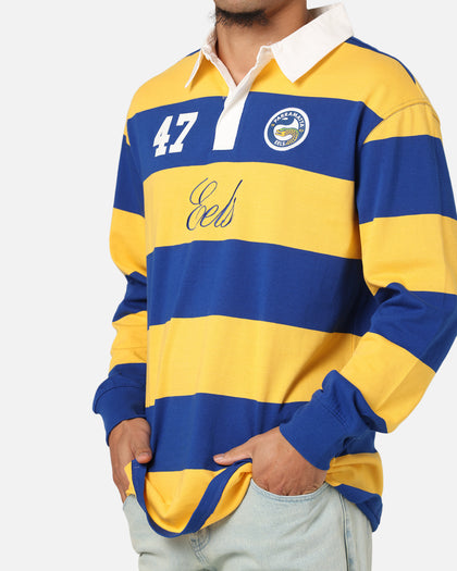 Bleacher Athletic Parramatta Eels NRL Stripe Rugby Polo Shirt Official Team Colour