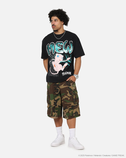 The Pokémon Collection By 73Studio Mew T-Shirt Black Acidwash