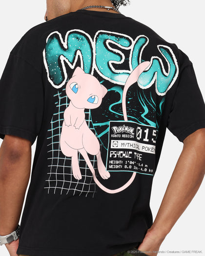 The Pokémon Collection By 73Studio Mew T-Shirt Black Acidwash