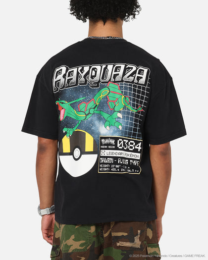 The Pokémon Collection By 73Studio Rayquaza T-Shirt Black Acidwash