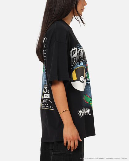 The Pokémon Collection By 73Studio Rayquaza T-Shirt Black Acidwash