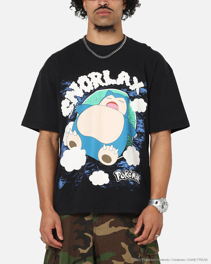 The Pokémon Collection By 73Studio Snorlax T-Shirt Black Acidwash