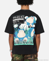 The Pokémon Collection By 73Studio Snorlax T-Shirt Black Acidwash
