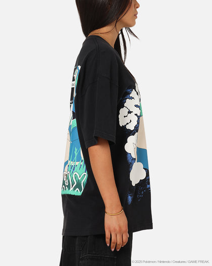 The Pokémon Collection By 73Studio Snorlax T-Shirt Black Acidwash