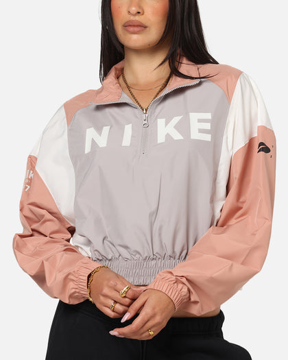 Nike Women's Sportswear Classic Woven Lightweight 1/4-Zip Jacket College Grey/Rose Gold/Sail