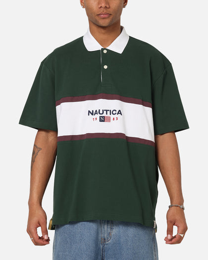 Nautica 83-Flag Block Polo T-Shirt Green/White