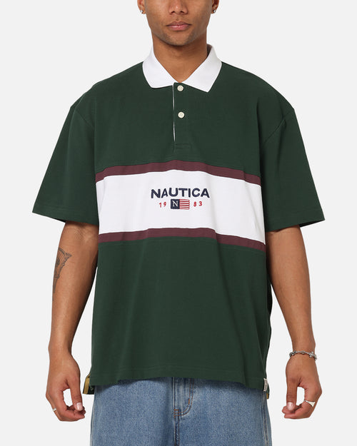 Nautica 83-Flag Block Polo T-Shirt Green/White
